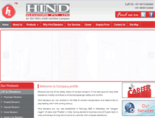 Tablet Screenshot of hind-elevators.com